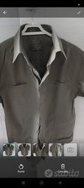 Camicia uomo manica corta t-shirt colore verde mil