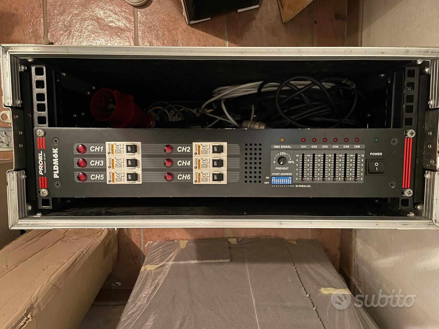 Proel dimmer luci dmx 6 canali PLDM6K con rack Audio/Video In vendita