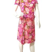 KEN SCOTT ABITO VINTAGE ‘60, FIORATO FUCSIA, M