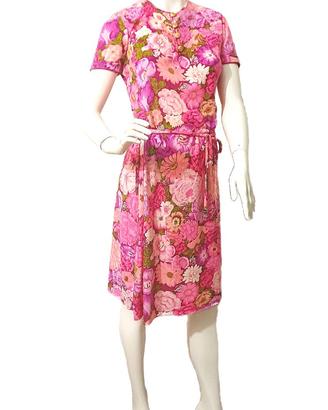 KEN SCOTT ABITO VINTAGE ‘60, FIORATO FUCSIA, M