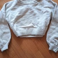 Maglione beige panna corto donna taglia unica