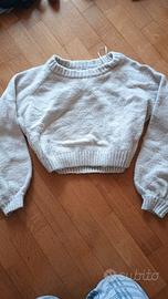 Maglione beige panna corto donna taglia unica