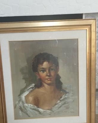 Suggestivo Ritratto d'Autore – Olio su Tela 