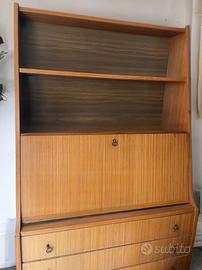 Mobile vintage  – libreria con ribalta e cassetti