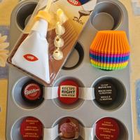 Stampo muffin + n.12 Pirottini + Sac a poche 