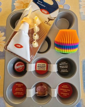Stampo muffin + n.12 Pirottini + Sac a poche 