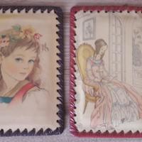 2 VECCHI QUADRI QUADRETTI ANNI 30 MIKI VINTAGE