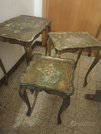 Tavolincini stile fiorentino dorati