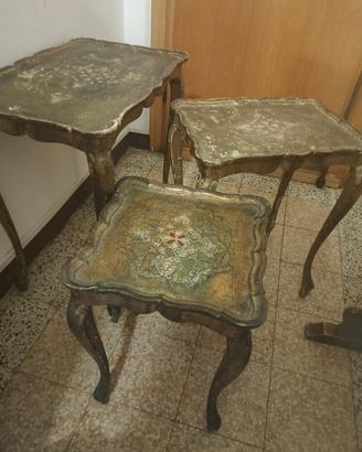 Tavolincini stile fiorentino dorati