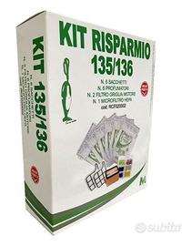 Kit Risparmio 6 sacchetti Folletto VK135 VK136