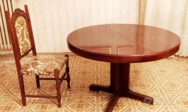 TAVOLO ROTONDO IN LEGNO - DIAMETRO 116 CM -VINTAGE