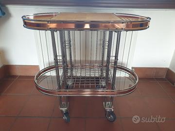 Carrello legno, acciaio e rame Ruffoni