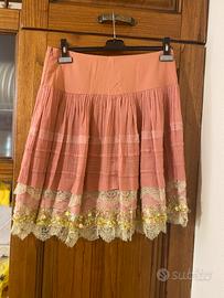 Gonna vintage Annarita N seta e cotone 40