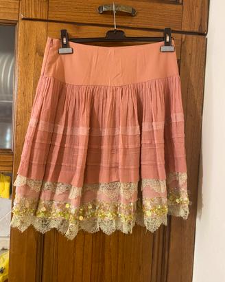 Gonna vintage Annarita N seta e cotone 40