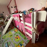 Letto Frozen per bambine con scivolo e tenda