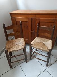 Sedie antiche impagliate a mano