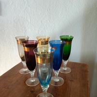 Set bicchieri in vetro di murano vintage 6 pz