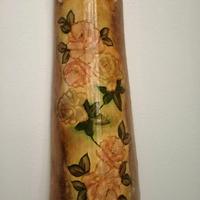 TEGOLA DECORATA DIPINTA A MANO CON FIORI
