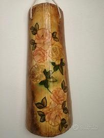 TEGOLA DECORATA DIPINTA A MANO CON FIORI