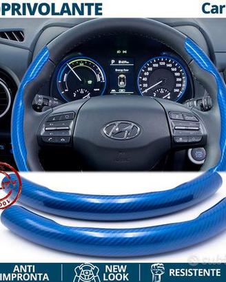 COPRIVOLANTE per HYUNDAI Effetto CARBONIO Blu