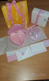 Portagioie Cuore SWAROVSKI Velluto Rosa