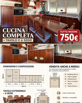 Cucina completa NO ELETTRODOMESTICI