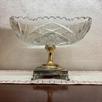 Alzata centrotavola argento 800 e cristallo