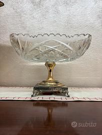 Alzata centrotavola argento 800 e cristallo