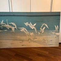 Tela quadro stampa gabbiani sul mare