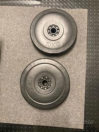 2 DISCHI DA 10 Kg. DA PALESTRA PLASTIFICATI