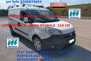 Fiat Doblò MAXI  N1 3 posti PORTATA 865 kg Metano