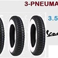 3 Gomme Spalla Bianca 3.50-10 Vespa e Lambrettta