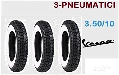 3 Gomme Spalla Bianca 3.50-10 Vespa e Lambrettta