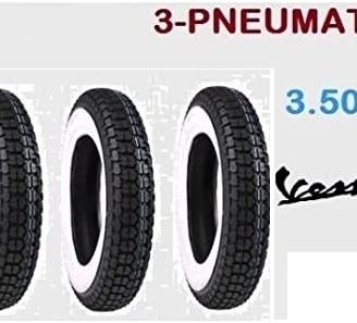 3 Gomme Spalla Bianca 3.50-10 Vespa e Lambrettta