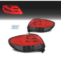 FANALI PEUGEOT 206 98-09 LIGHT BAR ROSSO AFFUMICAT