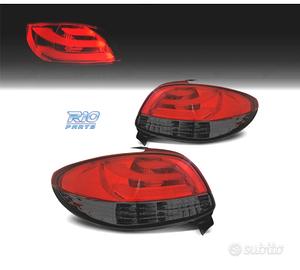 FANALI PEUGEOT 206 98-09 LIGHT BAR ROSSO AFFUMICAT