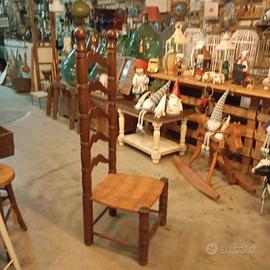 Vecchia sedia da camino cm 130x35