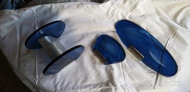 set da bagno in vetro blu 3