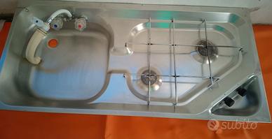 lavello cucina con 2 fuochi smev da incasso