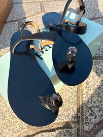 ciabatte estive in vero cuoio