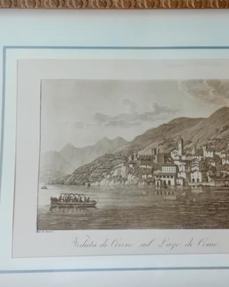 stampa antica di lago di Como torno rara 