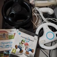 Nintendo wii nera con giochi e accessori