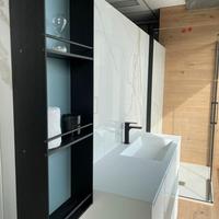 MOBILE A TERRA BIANCO OPACO COMPLETO DI PENSILE