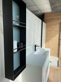 MOBILE A TERRA BIANCO OPACO COMPLETO DI PENSILE