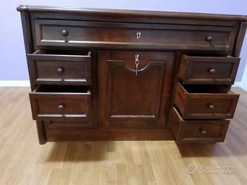 mobile scrivania inglese vintage legno massello 