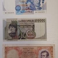 Lotto di 3 banconote da 10.000 Lire