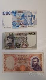Lotto di 3 banconote da 10.000 Lire