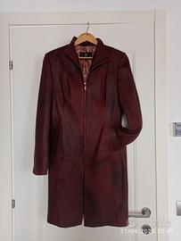 Cappotto in eco pelle bordeaux taglia 48