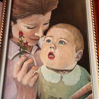 Quadro Mamma e Figlio Dipinto