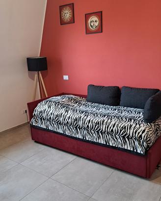Letto con lettino estraibile rosso_bordeaux